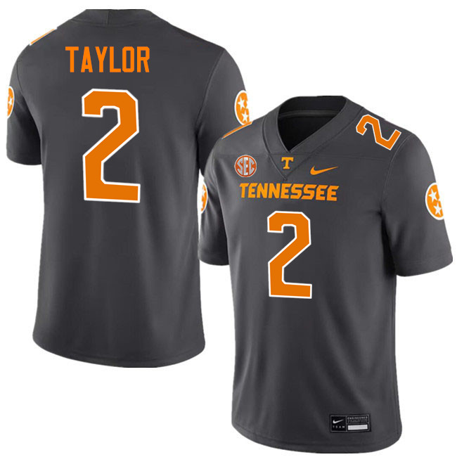 Alontae Taylor Tennessee Jersey,Tennessee Volunteers #2 Alontae Taylor College Jersey-Smoke Grey